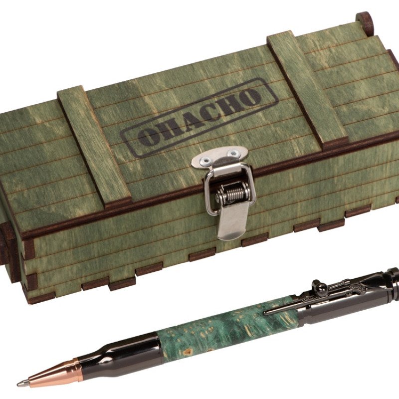 Ручка шариковая Кап клена, зеленый