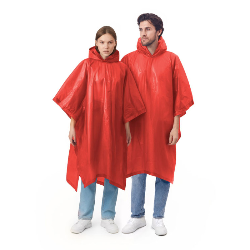 Пончо «Hawaii» c чехлом унисекс, красный Пончо «Hawaii» c чехлом унисекс, красный