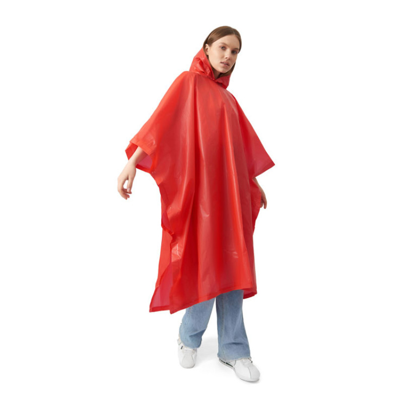 Пончо «Hawaii» c чехлом унисекс, красный Пончо «Hawaii» c чехлом унисекс, красный