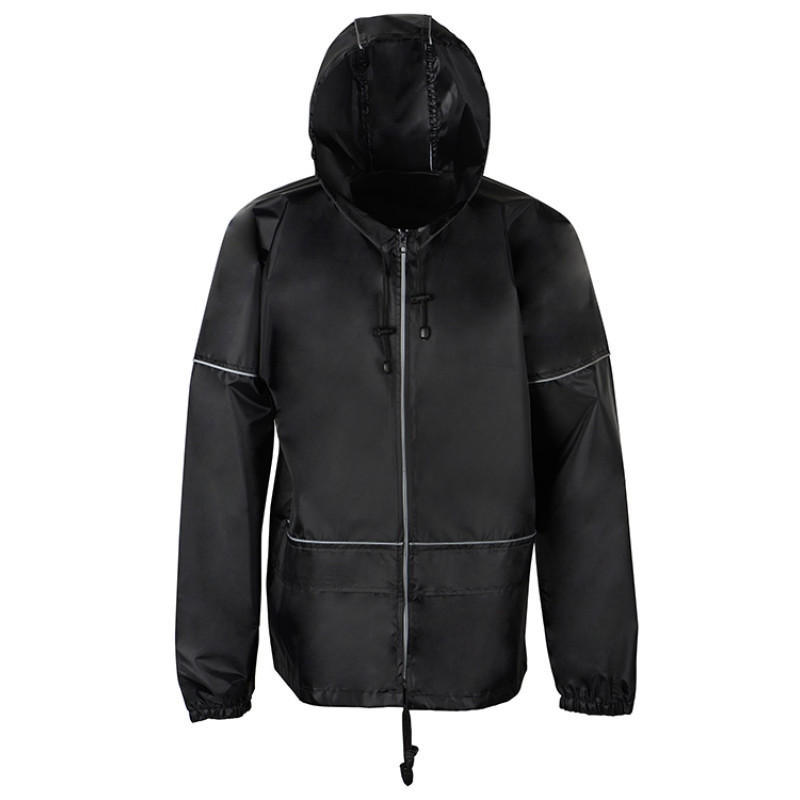 Короткий дождевик "Tornado" со светоотражающими элементами, черный