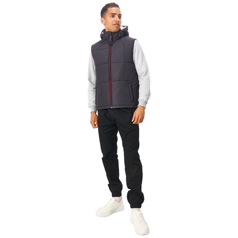 Жилет "Vigour" мужской, черный/стальной