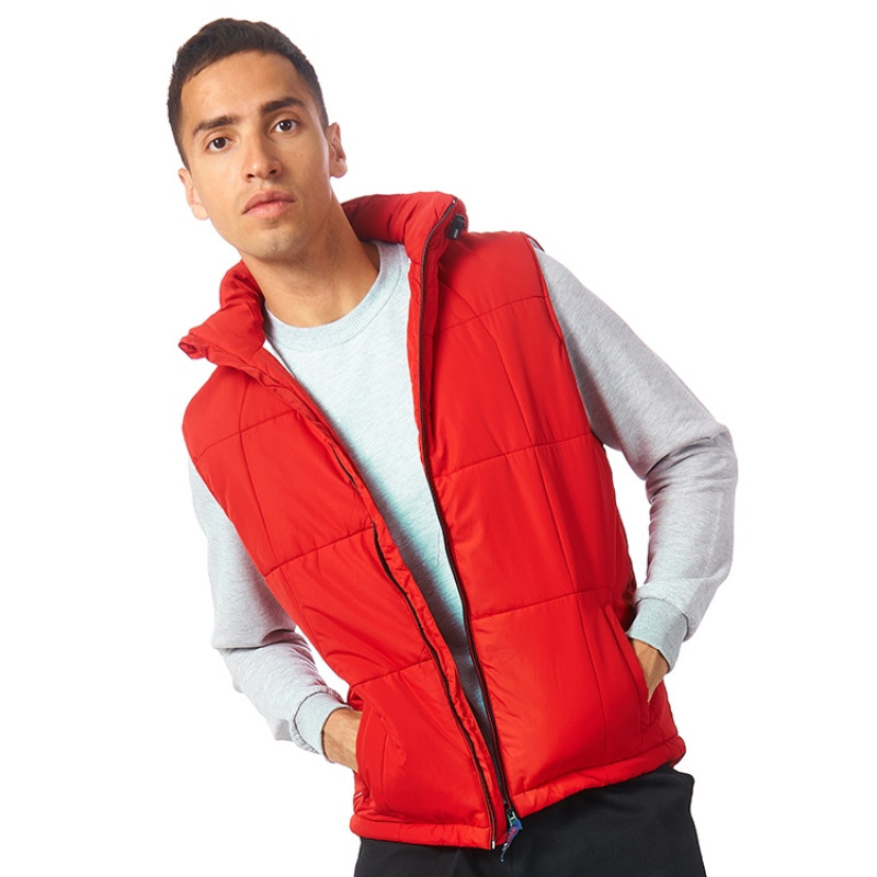 Жилет "Vigour" мужской, красный/стальной