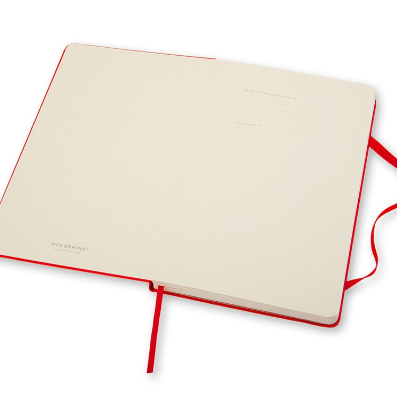 Записная книжка Moleskine Classic (нелинованный) в твердой обложке, Large (13х21см), красный