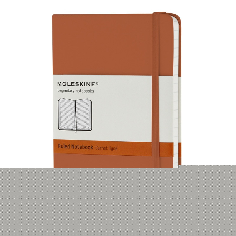 Записная книжка Moleskine Classic (в линейку) в твердой обложке, Pocket (9x14см), оранжевый коралл