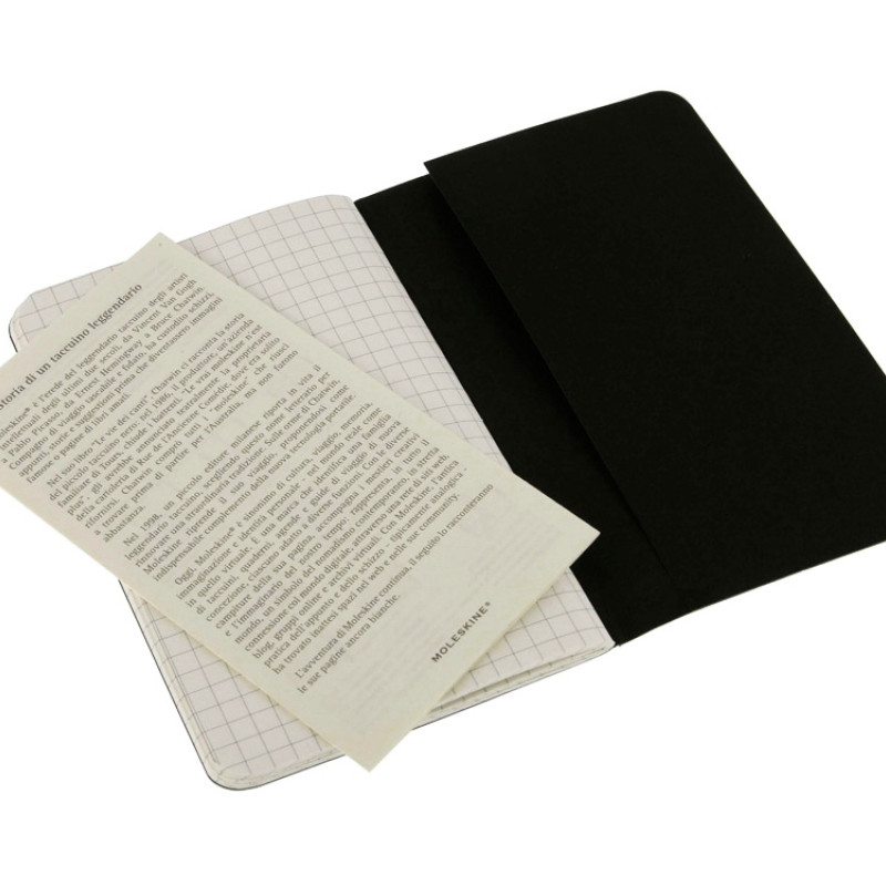 Записная книжка Moleskine Cahier (в клетку, 1 шт.), Pocket (9х14см), черный