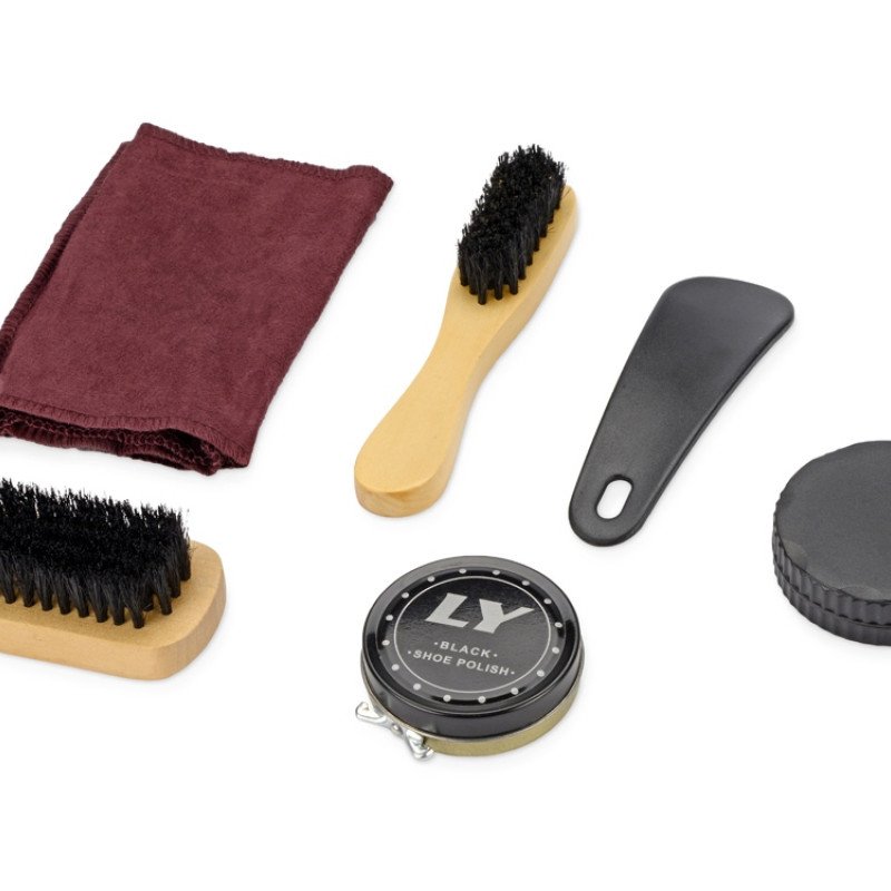Набор аксессуаров для чистки обуви «Кэрролтон», черный, натуральный