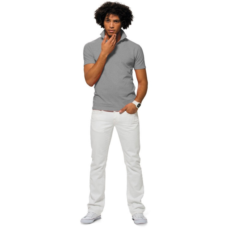 Рубашка поло "First 2.0" мужская, серый меланж