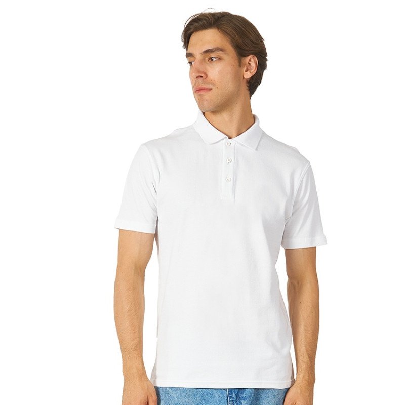 Поло с эластаном «Chicago», 200гр пике, белый
