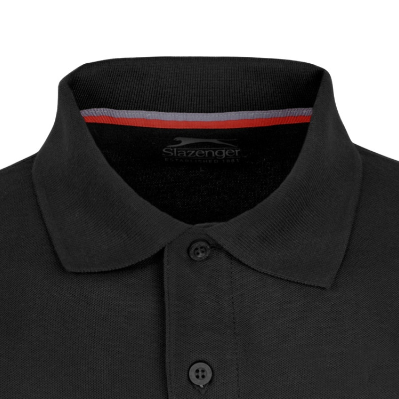Рубашка поло "Point" мужская с длинным рукавом, черный