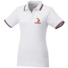 Женская футболка поло Fairfield с коротким рукавом с проклейкой, белый/темно-синий/красный