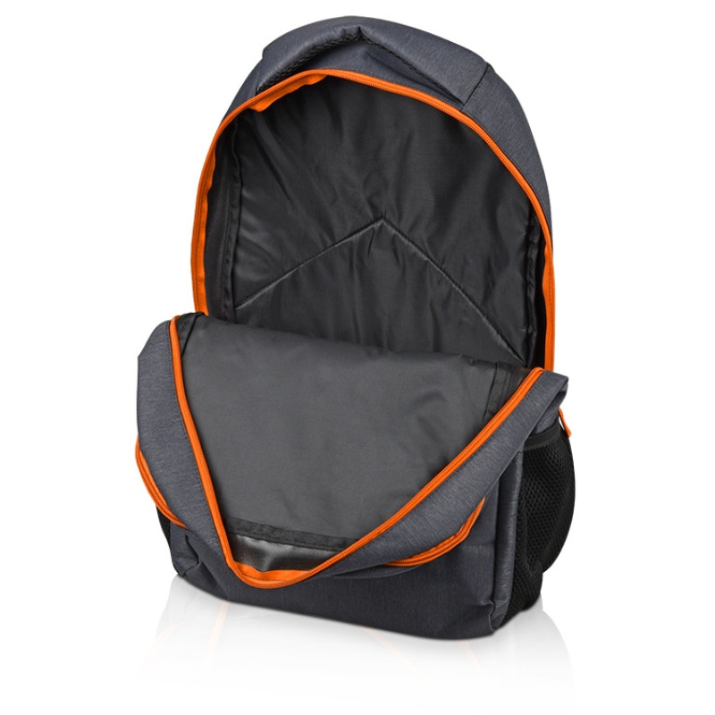 Рюкзак «Metropolitan», серый с оранжевой молнией