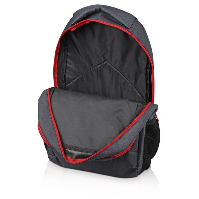 Рюкзак «Metropolitan», серый с красной молнией и черной подкладкой