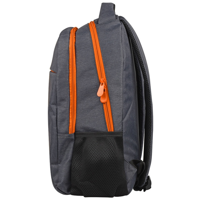 Рюкзак «Metropolitan», серый с оранжевой молнией