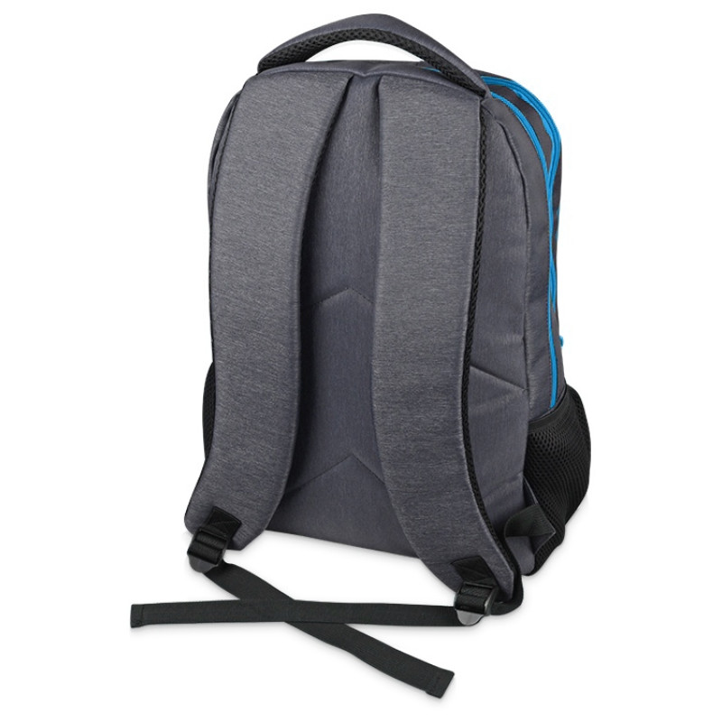 Рюкзак «Metropolitan», серый с голубой молнией