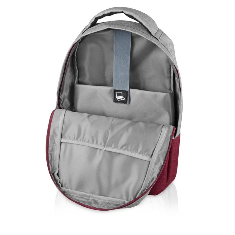 Рюкзак «Fiji» с отделением для ноутбука, серый/бордовый 208C