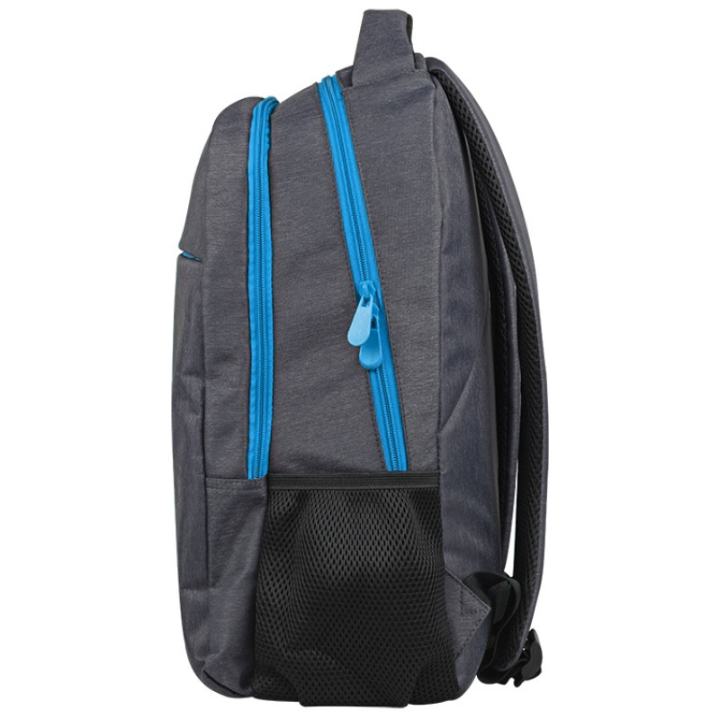 Рюкзак «Metropolitan», серый с голубой молнией