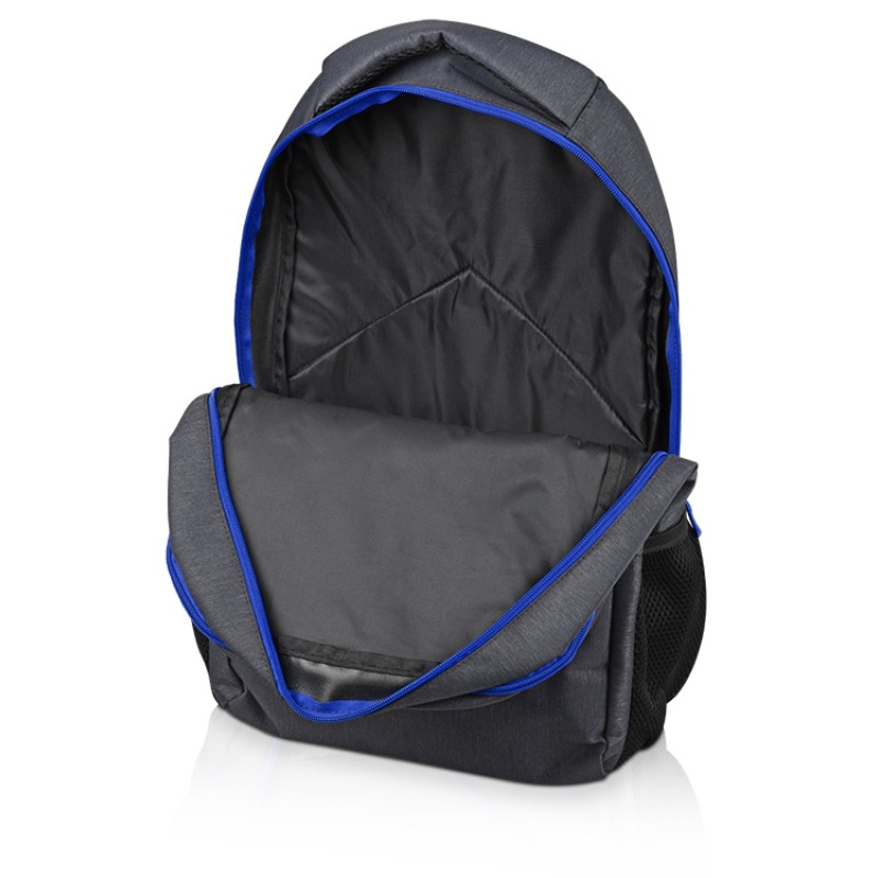 Рюкзак «Metropolitan», серый с синей молнией