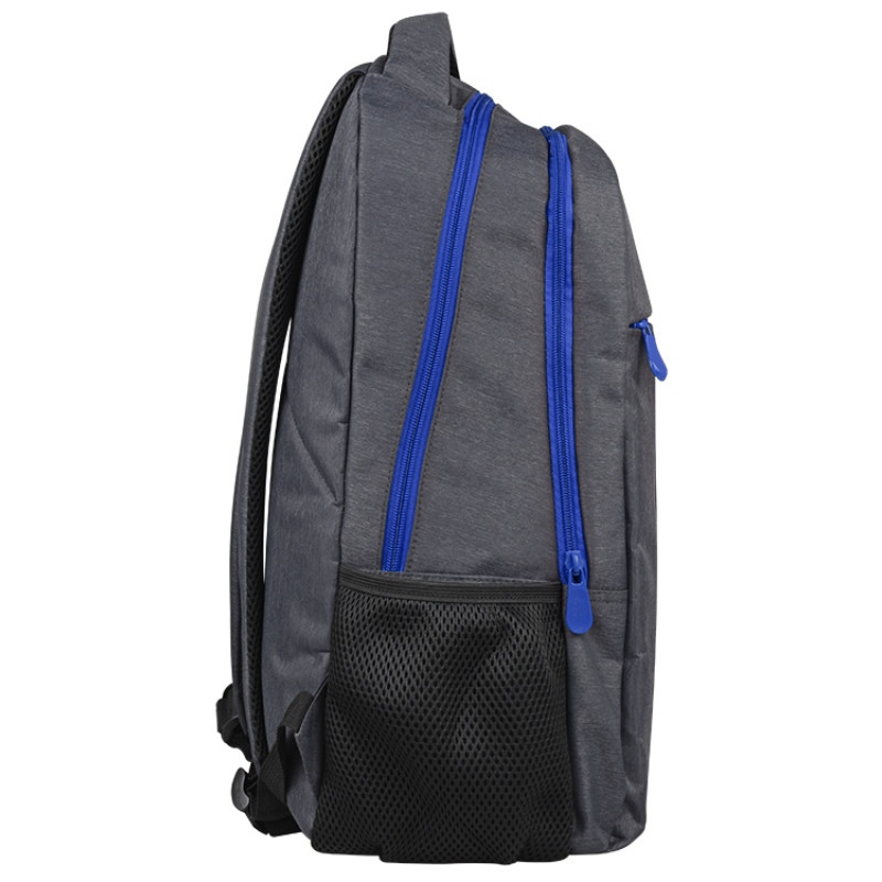 Рюкзак «Metropolitan», серый с синей молнией