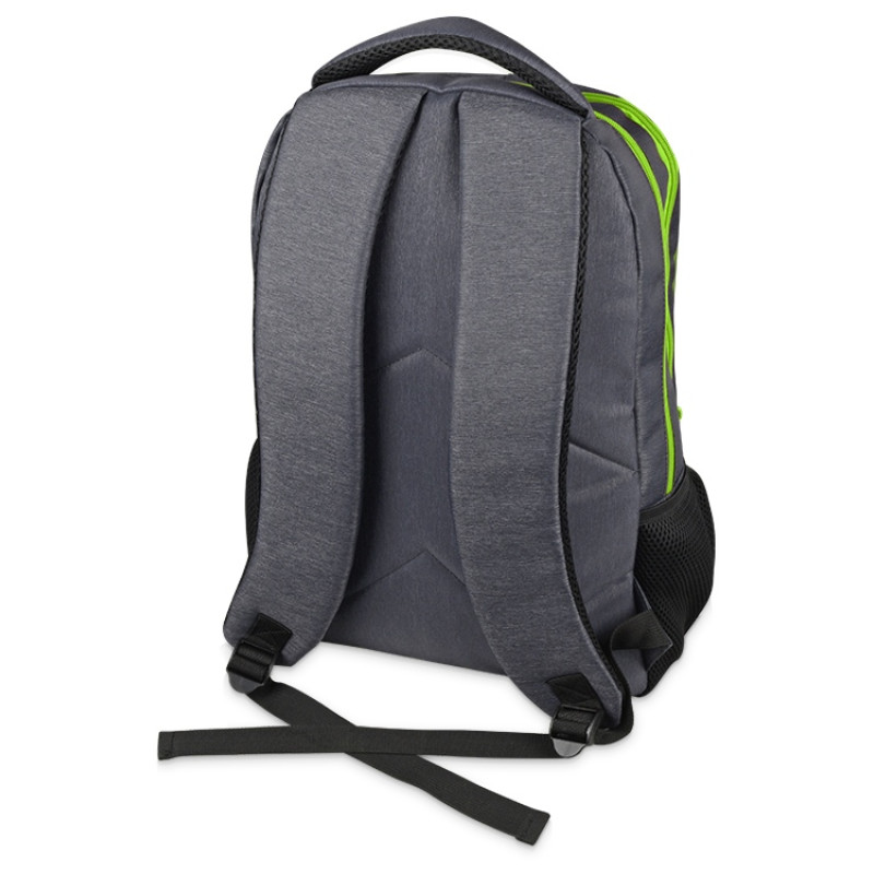 Рюкзак «Metropolitan», серый с зеленой молнией