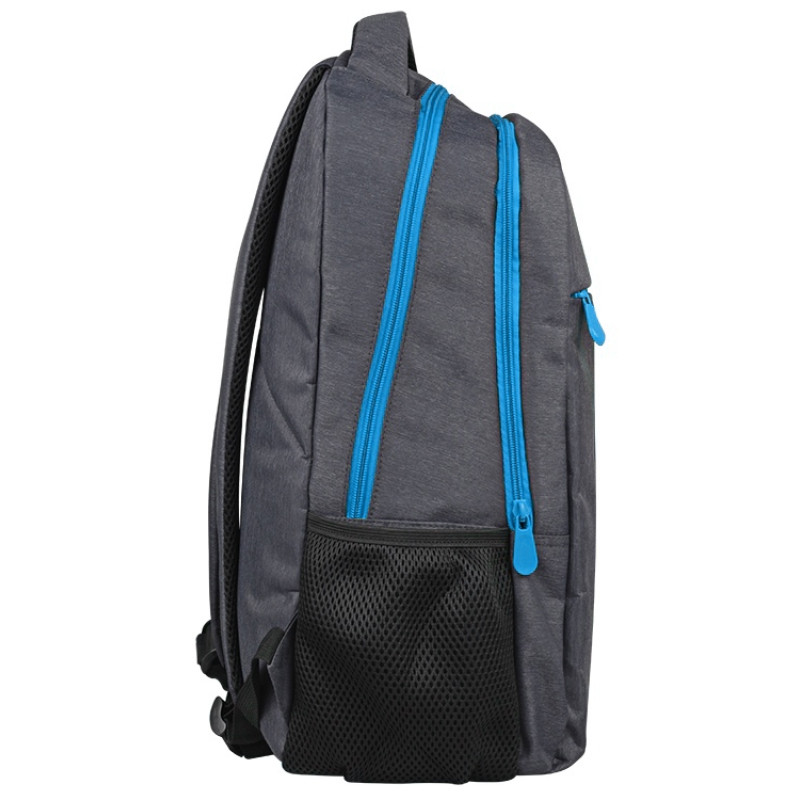 Рюкзак «Metropolitan», серый с голубой молнией