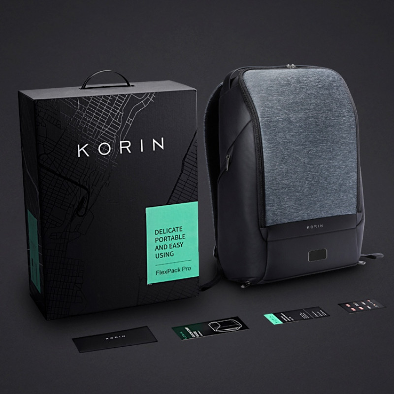 Антикражный рюкзак FlexPackPro для ноутбука 15.6", серый/черный