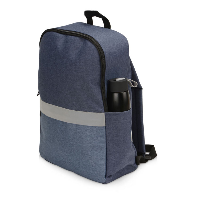 Рюкзак Merit со светоотражающей полосой и отделением для ноутбука 15.6'', синий/светло-синий