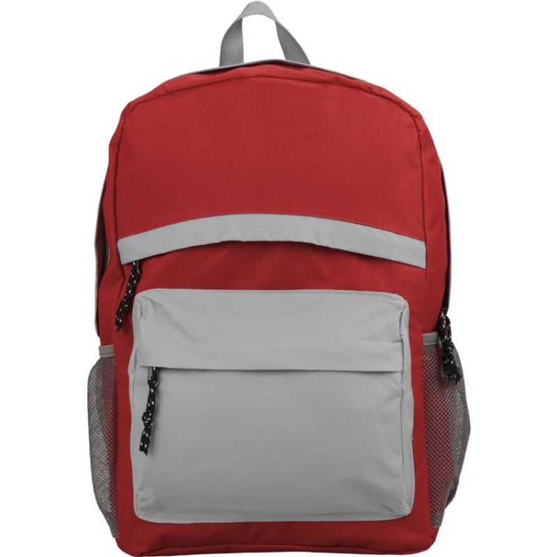 Рюкзак "Универсальный" (красная спинка, красные лямки), красный/серый