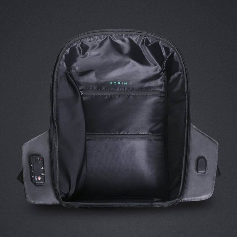 Водостойкий антикражный рюкзак Hipack для ноутбука 15.6", черный