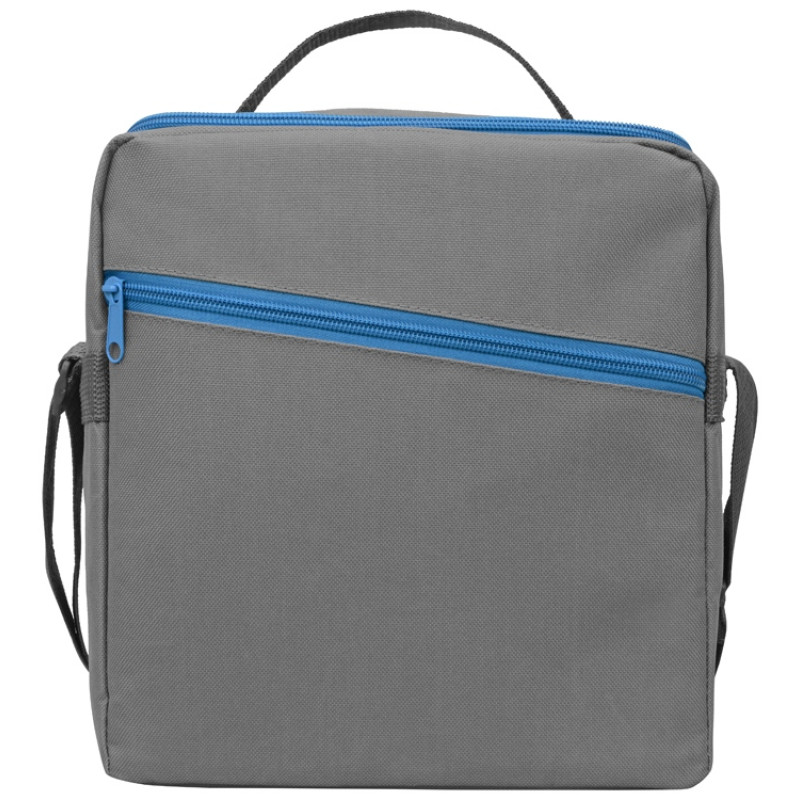 Изотермическая сумка-холодильник "Classic" c контрастной молнией, серый/голубой