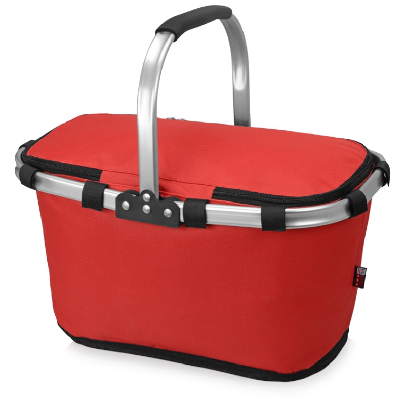 Изотермическая сумка-холодильник "FROST" складная с алюминиевой рамой, красный