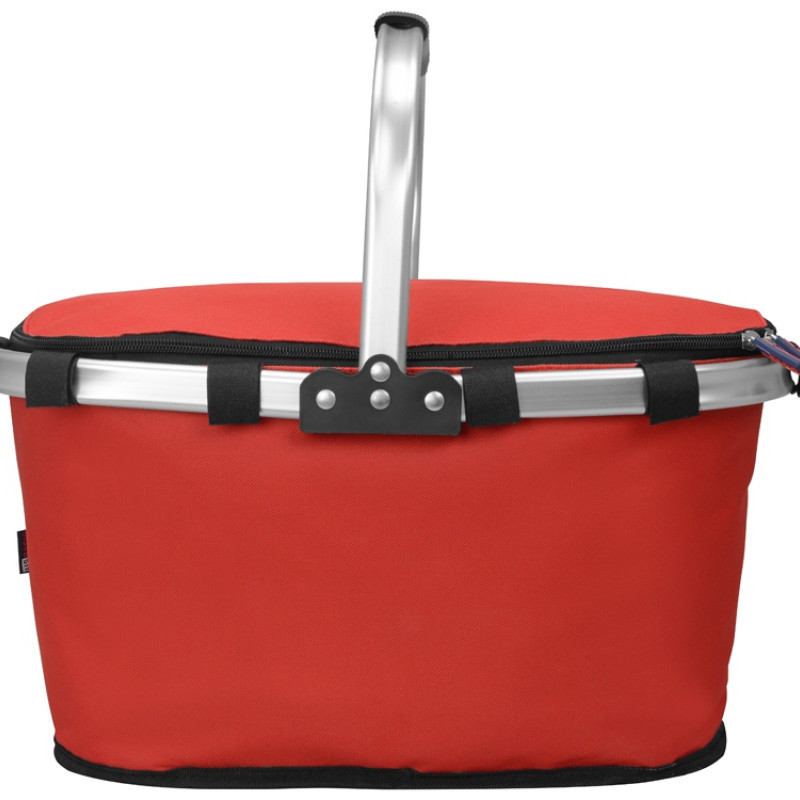 Изотермическая сумка-холодильник "FROST" складная с алюминиевой рамой, красный