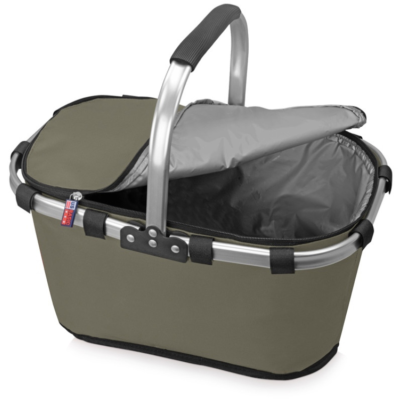 Изотермическая сумка-холодильник "FROST" складная с алюминиевой рамой, серый