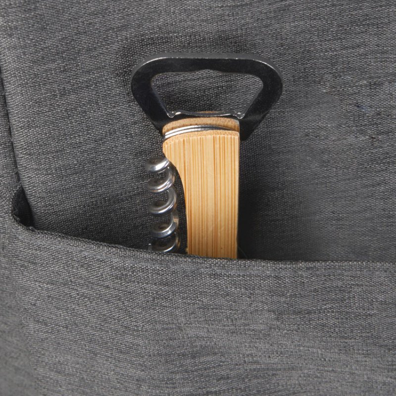 Сумка-холодильник Fabrizio со штопором, серый/черный Сумка-холодильник Fabrizio со штопором, серый/черный