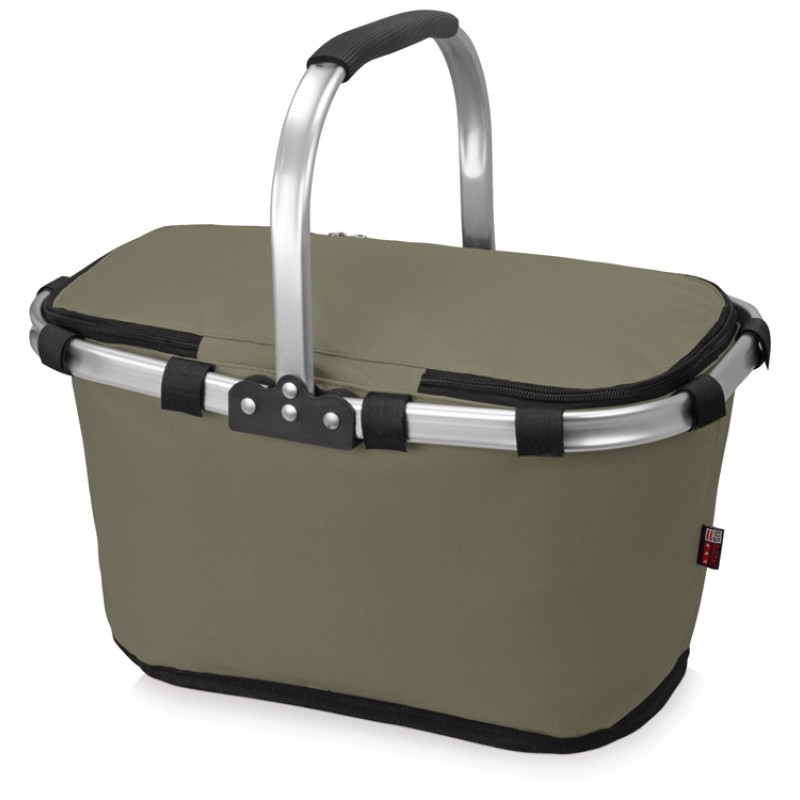 Изотермическая сумка-холодильник "FROST" складная с алюминиевой рамой, серый