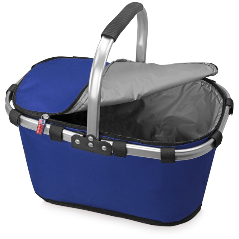 Изотермическая сумка-холодильник "FROST" складная с алюминиевой рамой, синий
