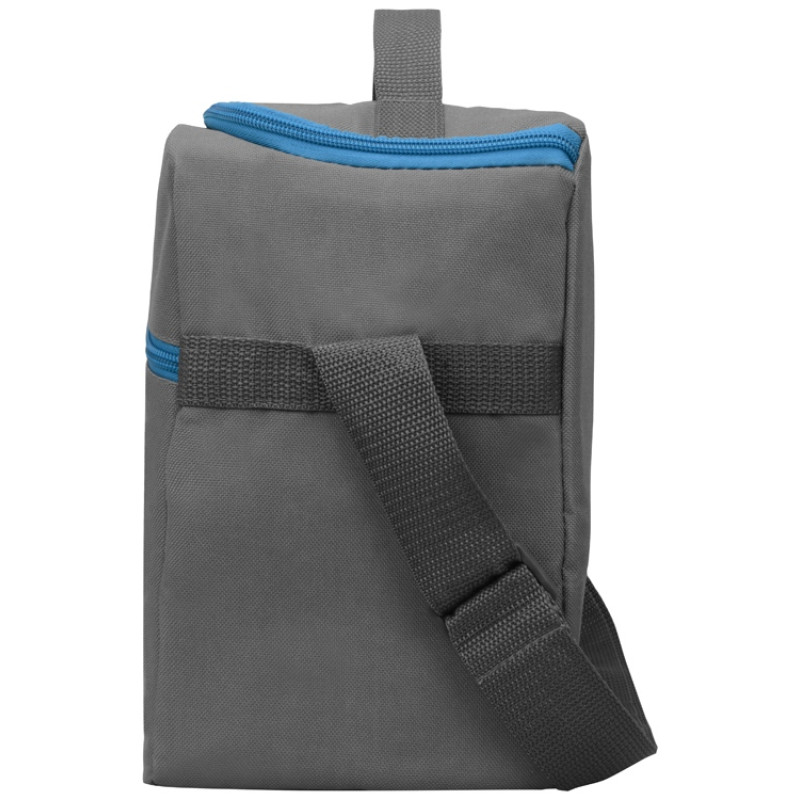 Изотермическая сумка-холодильник "Classic" c контрастной молнией, серый/голубой