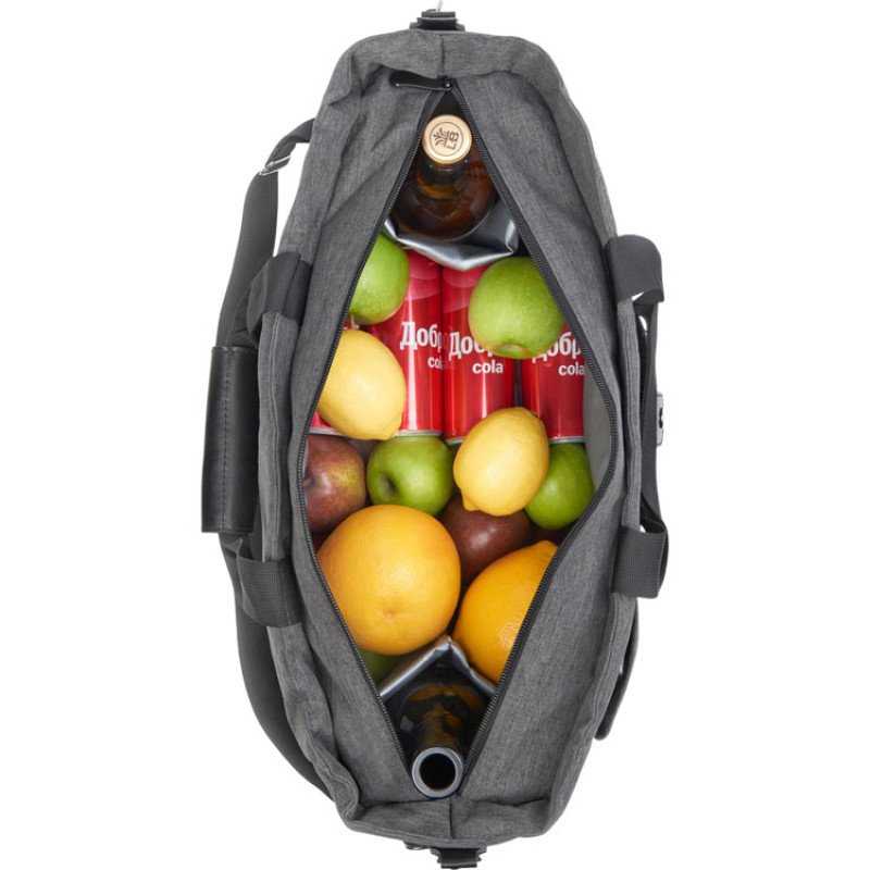 Сумка-холодильник Fabrizio со штопором, серый/черный Сумка-холодильник Fabrizio со штопором, серый/черный