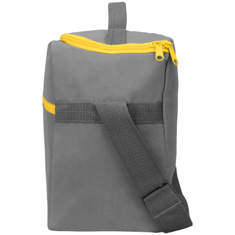 Изотермическая сумка-холодильник "Classic" c контрастной молнией, серый/желтый