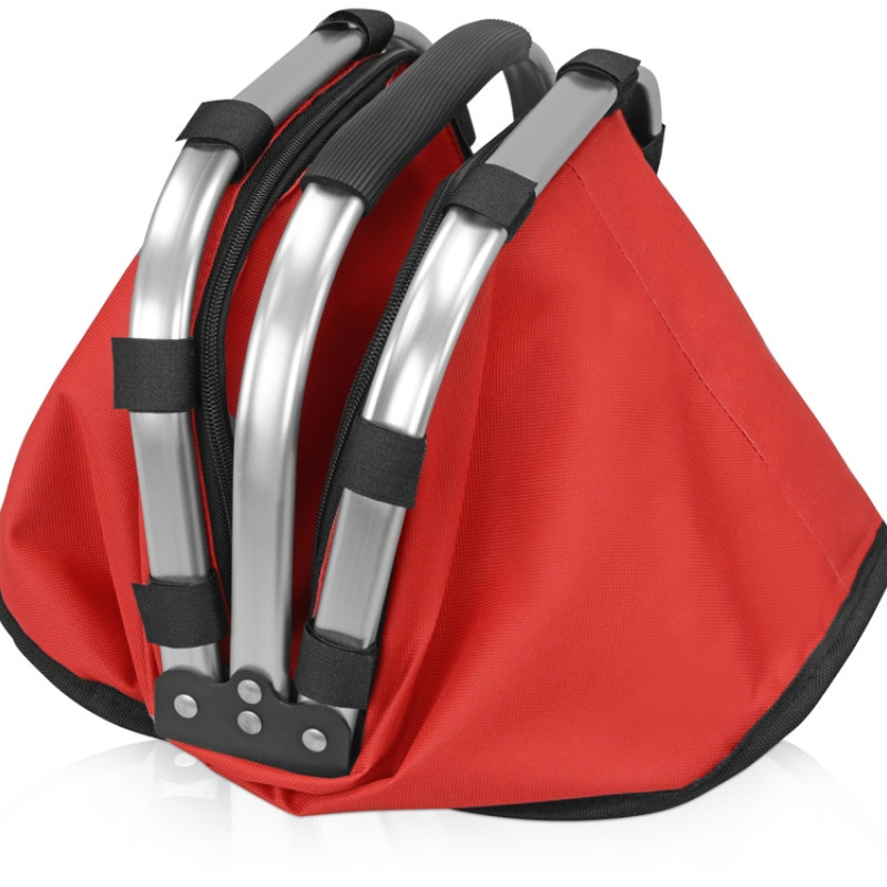 Изотермическая сумка-холодильник "FROST" складная с алюминиевой рамой, красный