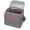 Изотермическая сумка-холодильник "Classic" c контрастной молнией, серый/красный