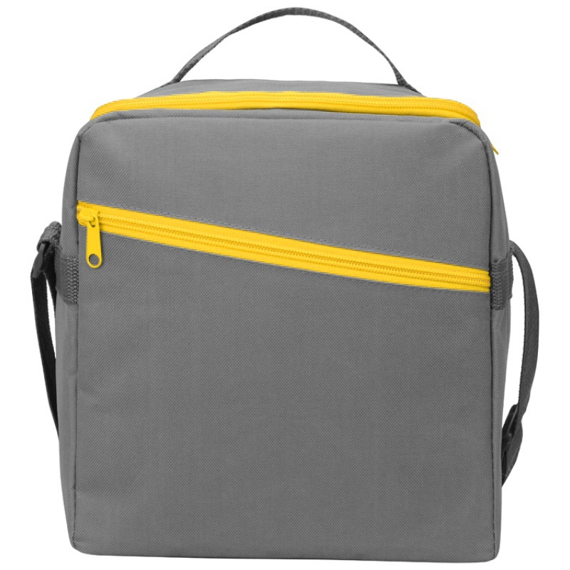 Изотермическая сумка-холодильник "Classic" c контрастной молнией, серый/желтый