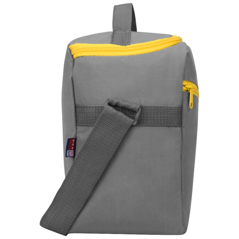 Изотермическая сумка-холодильник "Classic" c контрастной молнией, серый/желтый