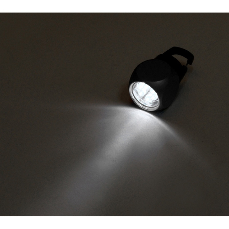 Фонарик "Карго" с карабином, серебристый