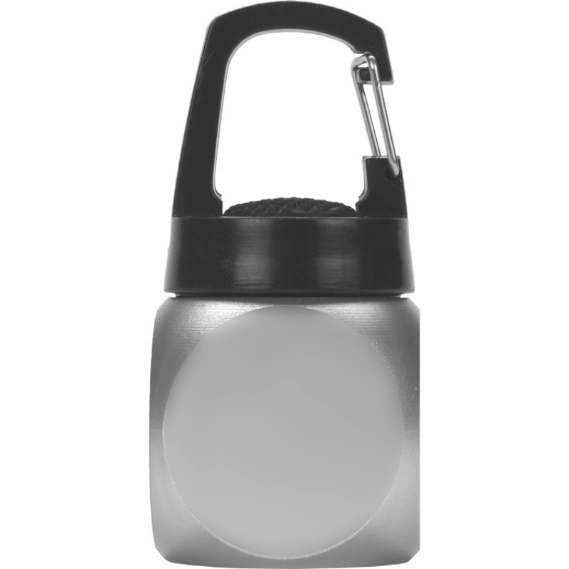 Фонарик "Карго" с карабином, серебристый