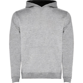 Толстовка с капюшоном "Urban" детская, серый меланж/черный