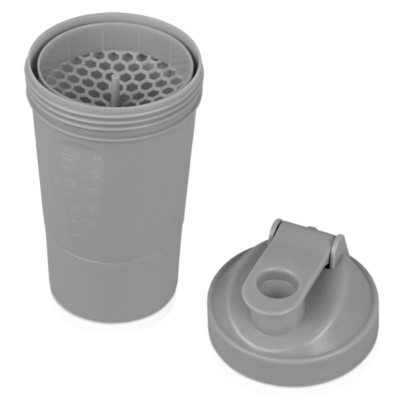 Шейкер для спортивного питания «Level Up», серый