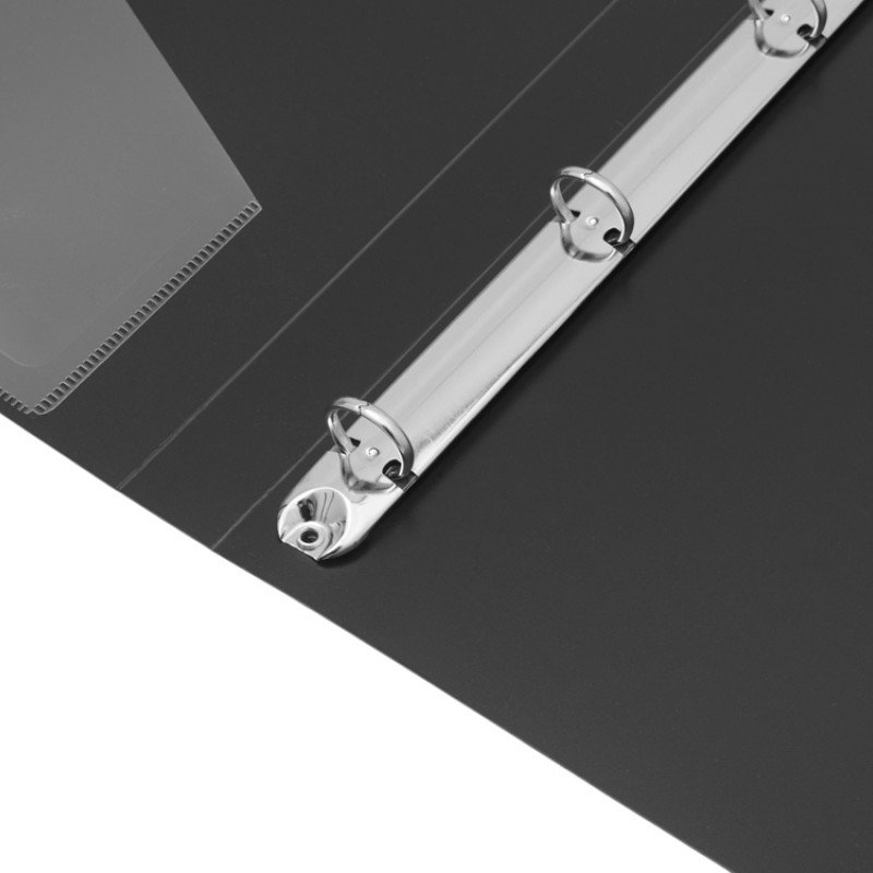 Папка на 4-х кольцах А4, черная