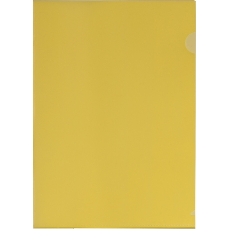 Папка-уголок прозрачный формата А4  0,18 мм, желтый глянцевый
