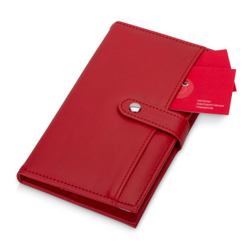 Блокнот-кошелек с сменным блоком А6 "Wall Street", 64 листа, красный