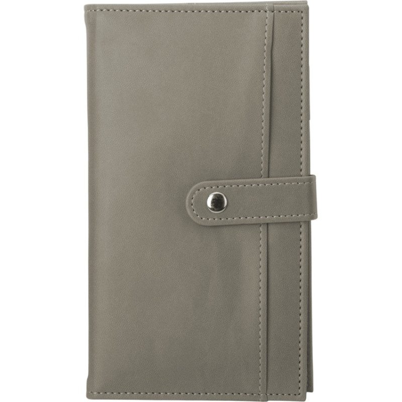 Блокнот-кошелек с сменным блоком А6 "Wall Street", 64 листа, темно-серый